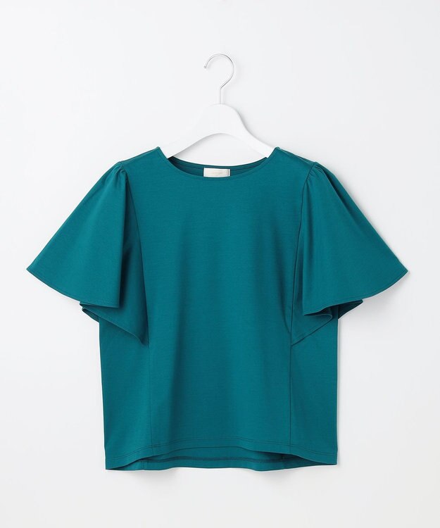 ANY SIS S 【シルクタッチさら魅せTシャツ】袖フレア プルオーバー ダークグリーン