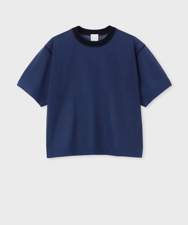 Paul Smith 【洗える】シアー 半袖 ニット ダークブルー