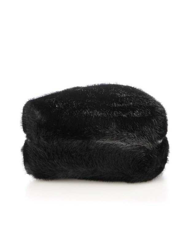 UNBILLION カシュカシュ cachecache / ミンク風エコファー2wayボックストート ブラック