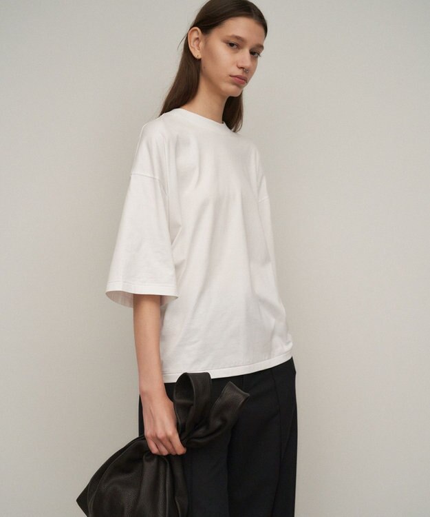 ATON 【26FW】SUVIN 60/2 | ワイドスリーブＴシャツ WHITE