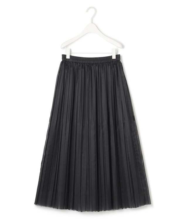 ICB 【洗える】シアープリーツオーガン スカート ブラック系