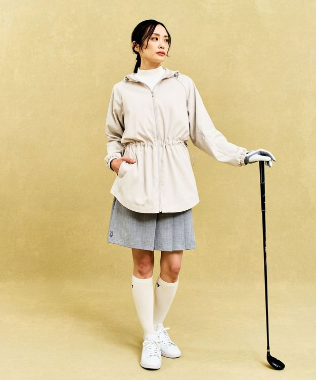 23区GOLF 【WOMEN】ベルト付き プリーツスカート ライトグレー系