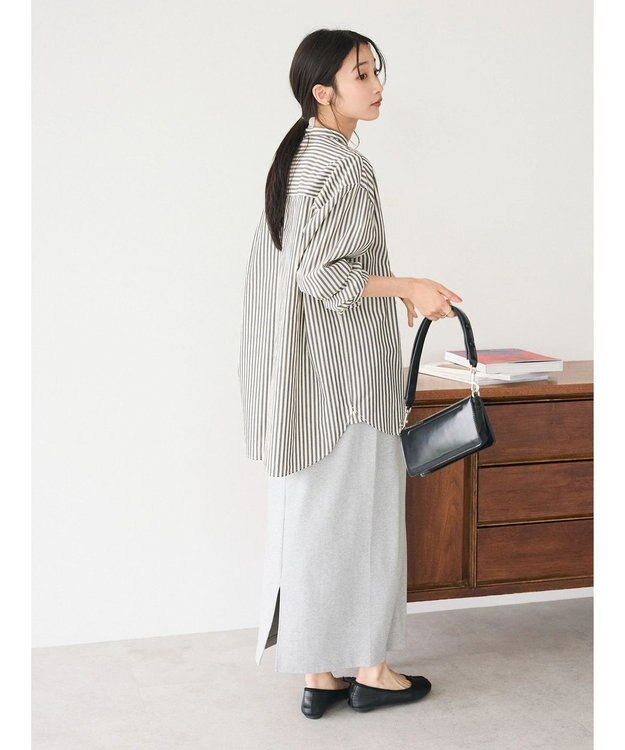 CRAFT STANDARD BOUTIQUE バンドカラーシャツ Stripe Gray