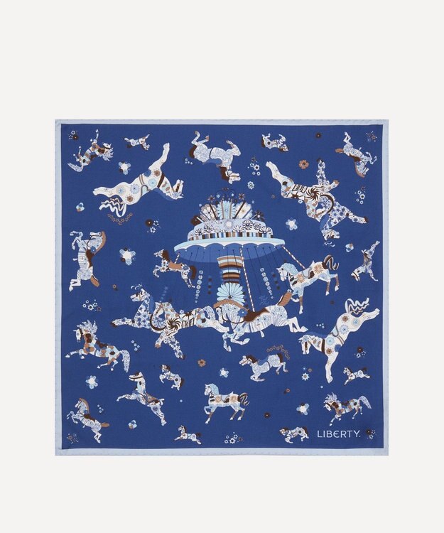 LIBERTY. エモリー キャンキャン シルクスカーフ 45 ネイビー