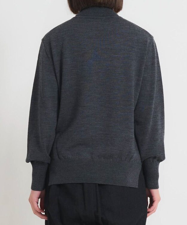 muuc 〈極上メリノウール〉ベーシックタートルネックプルオーバー〈肌に優しいニット〉〈アンサンブル可能〉〈袖の透かし編み〉 グレー