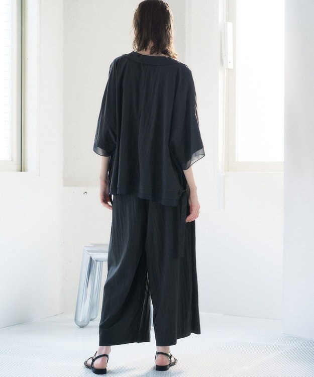 YECCA VECCA 【UVカット/遮熱/接触冷感】COOLタックワイドパンツ Charcoal Gray