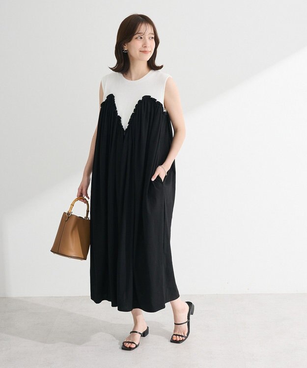 Green Parks ・ＳＵＧＡＲ　ＳＰＯＯＮ　ギャザーノースリーブワンヒ Off White