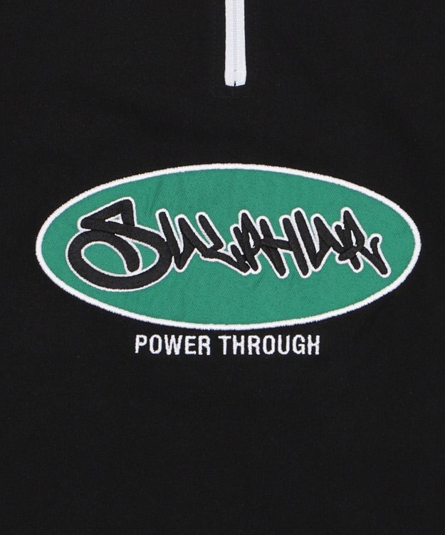 WEGO 【ユニセックス着用ITEM/MLサイズ展開】ヘビーウェイトハーフジップT（SS） ブラック