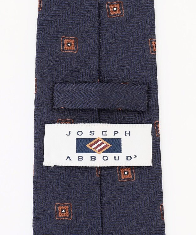 JOSEPH ABBOUD 【イタリア素材・日本縫製】ヘリンボーンスクエアジャカード ネクタイ ダークグリーン系7