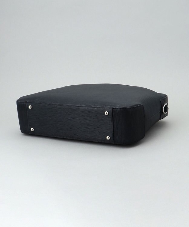 GOTAIRIKU 日本製【PELLE MORBIDA】型押しレザー ブリーフバッグ ネイビー系