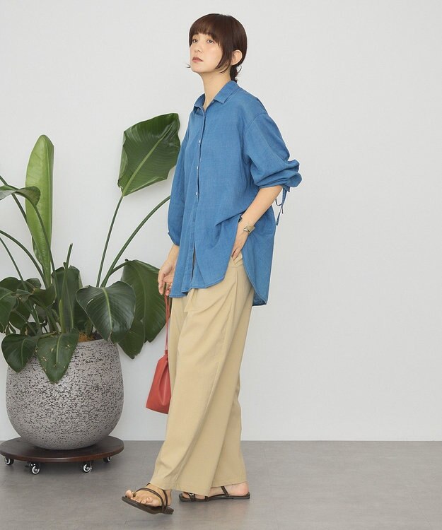 AMERICAN HOLIC ガーメントウォッシュアソートギャザーシャツ Indigo