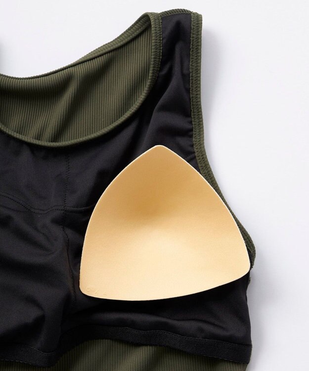 OP／FILA 【Ocean Pacific】ラッシュガードロングボトム付き タンクトップデザイン水着4点セット カーキ