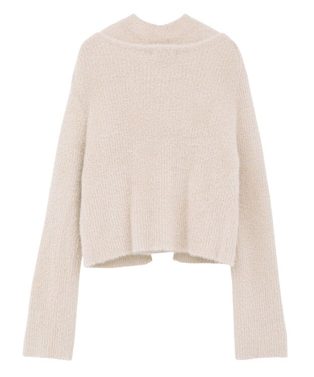 earth music&ecology SET2点チャーム付きシャギーニット＋インナー Pink Beige