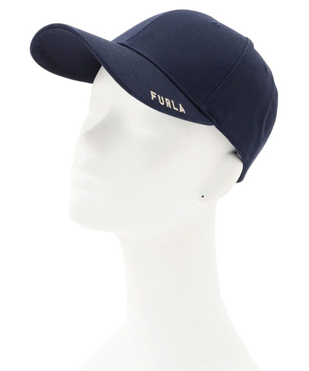 MOONBAT FURLA(フルラ) ロゴ刺繍キャップ UV対策/手洗い可能/抗菌防臭加工 ネイビーブルー