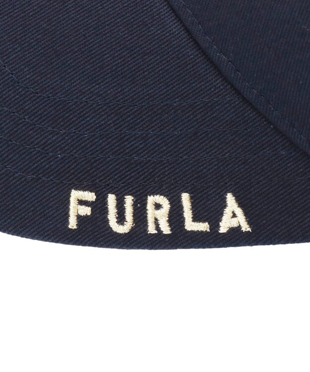 MOONBAT FURLA(フルラ) ロゴ刺繍キャップ UV対策/手洗い可能/抗菌防臭加工 ネイビーブルー