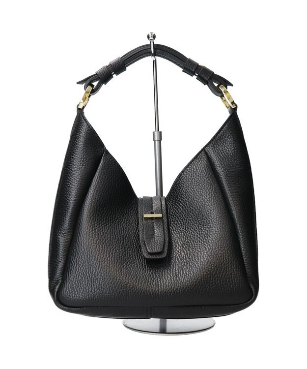 INTER-CHAUSSURES 【LORISTELLA】シュリンクレザーホーボーバッグ ブラック