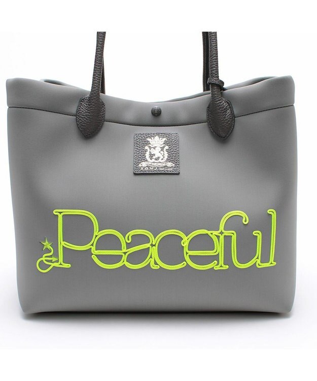 A.D.M.J. 【魔法の様に軽い】マジックライト/コード刺しゅうキューブトート34cm GR/MA