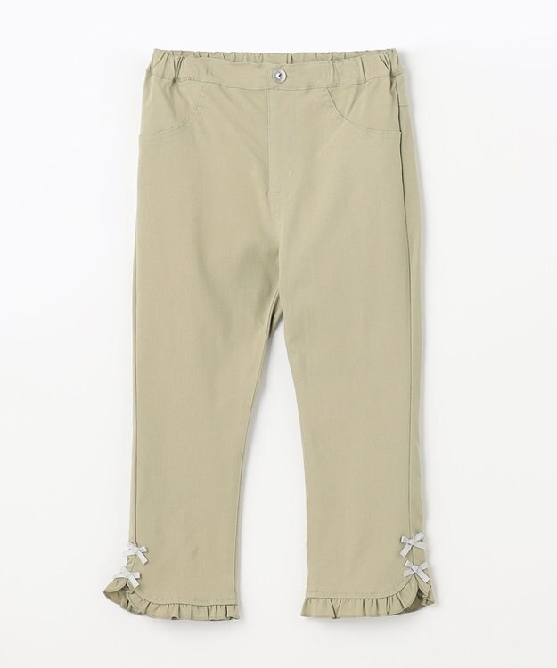 ANY KIDS フリル カプリ パンツ ライトカーキ
