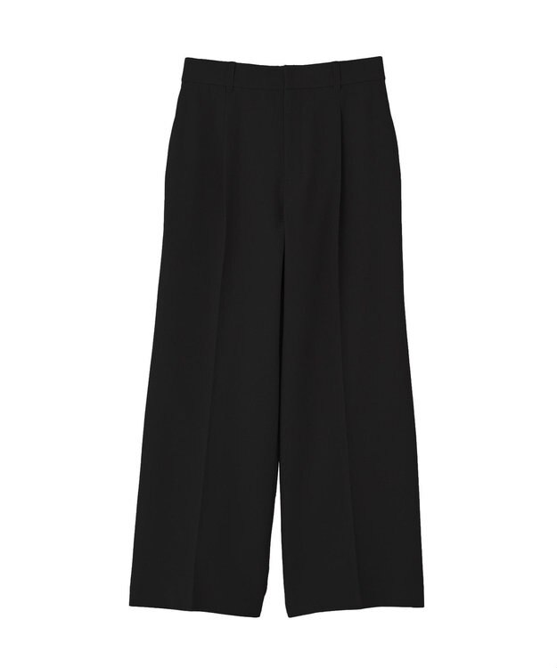 Green Parks きれシルストレートワイドパンツ Black