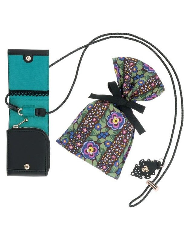 ANNA SUI エニータイム ショルダー付きミニマルチケース グリーン