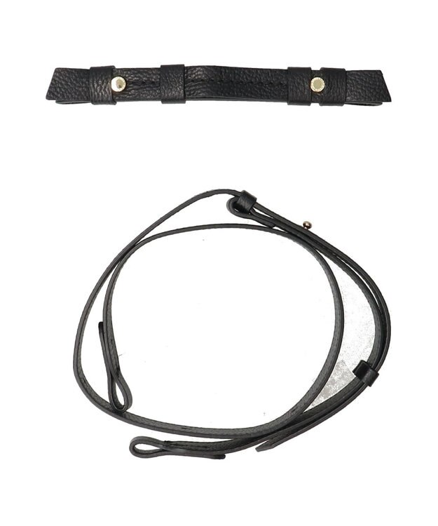 INTER-CHAUSSURES 【LORISTELLA】シュリンクレザーホーボーバッグ ブラック