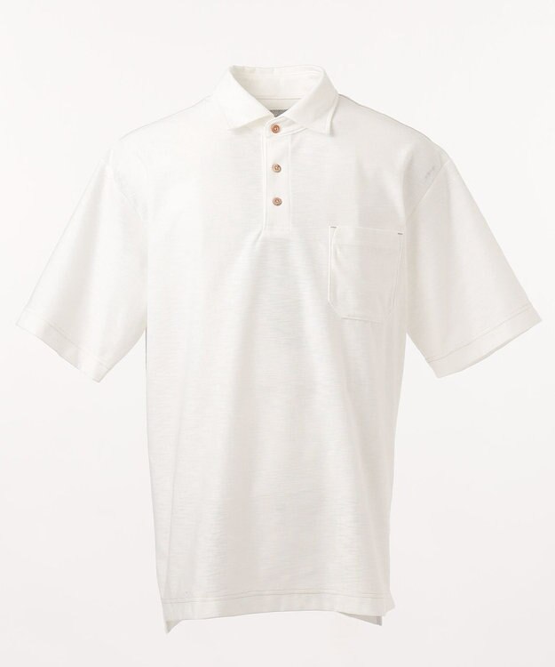 JOSEPH ABBOUD MOUNTAIN 【SPACE】OGスラブプレーティング天竺 ポロシャツ ホワイト系