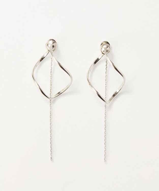 Phoebe 【セレモニーセット】マルチwayメタルボールパールネックレス×2wayグレースツイストラインイヤリングSET シルバー