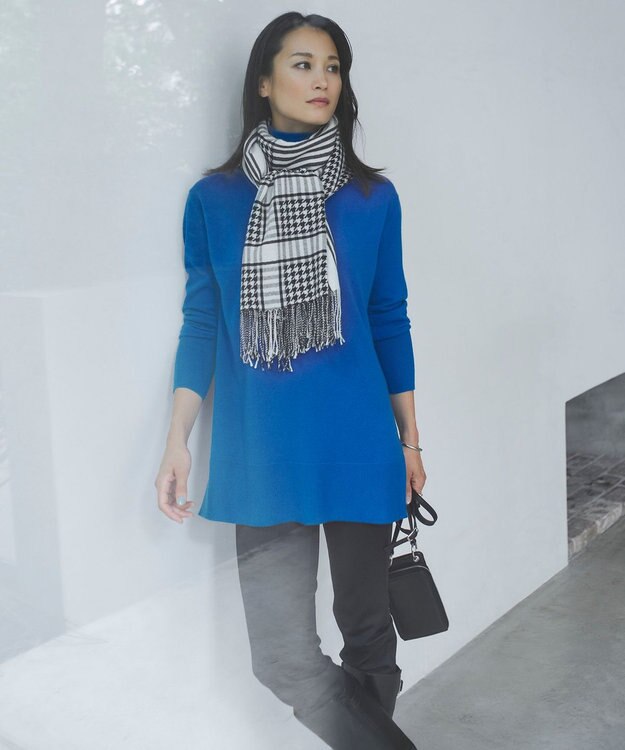 ICB 【洗える】ソフトウールハイゲージ ハイネックプルオーバー サファイア系