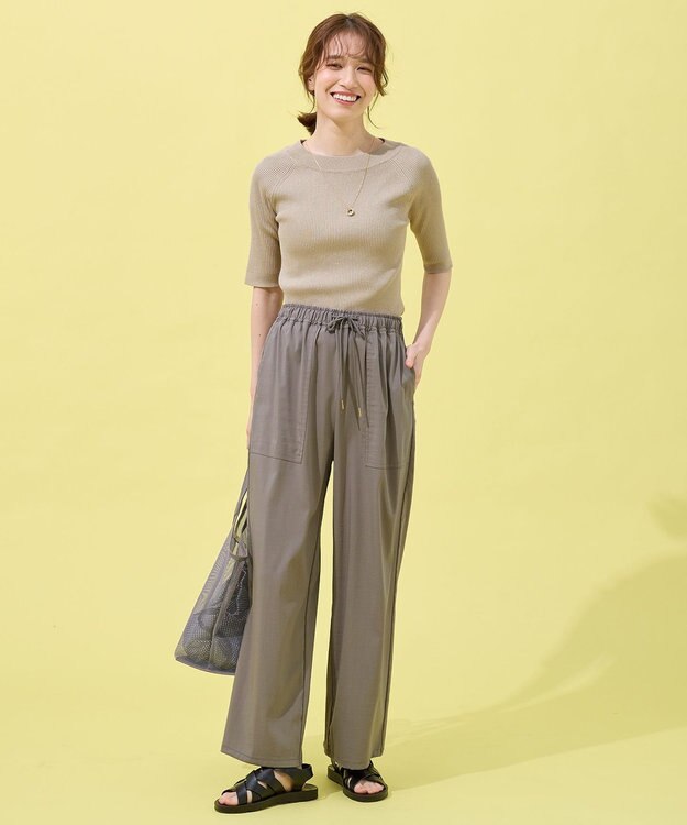 ANY ラメリブニット ベージュ