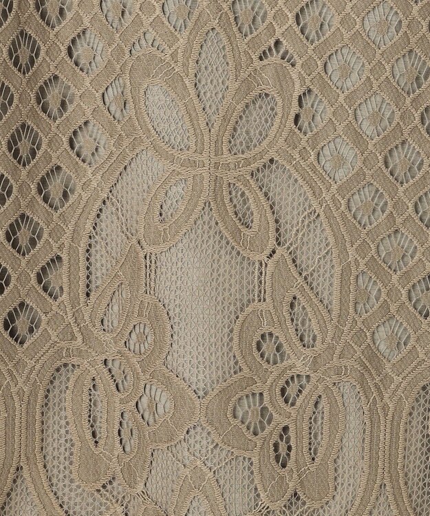 自由区 L パネルレース ブラウス カーキ