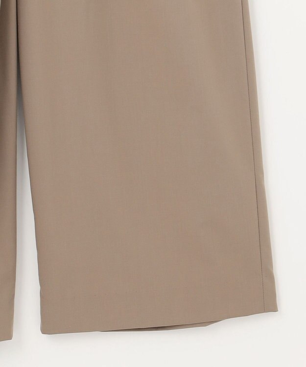 J.PRESS LADIES 【洗える】ストレッチタイプライター ラップディテール ワイド パンツ モカ系
