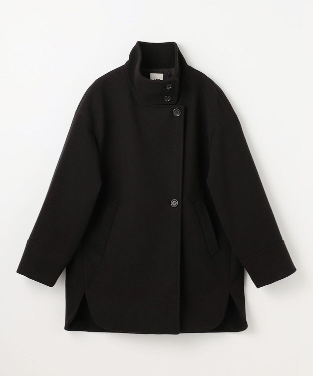 ANY L スタンドコクーンコート ブラック