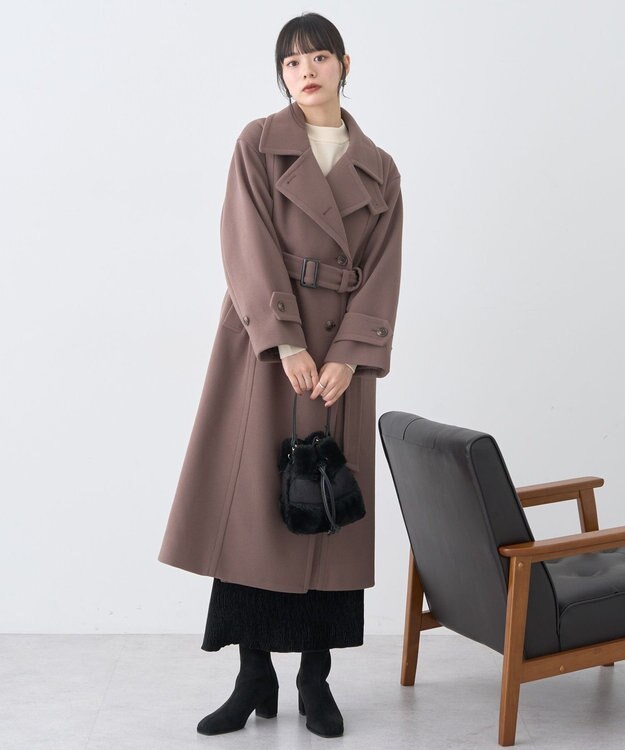 earth music&ecology 3WAYカラーロングコート Mocha