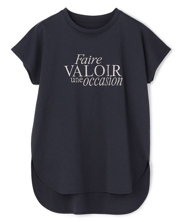 UNFILO BEAUTY FORM-T cotton ロゴ フレンチスリーブ Tシャツ ネイビー