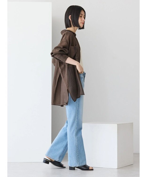 AMERICAN HOLIC シアーＣＯＯＬポケット付きルーズシャツ Brown