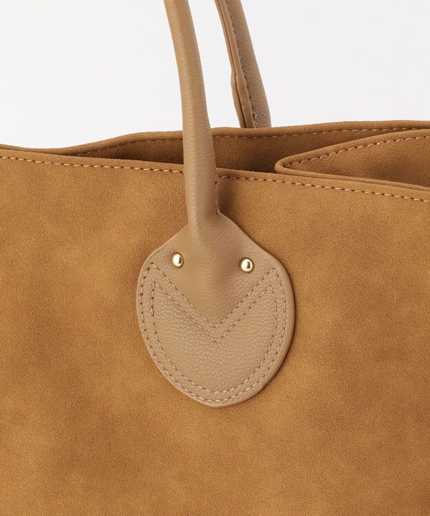 UNBILLION cachecache 丸手根革スクエアトートバッグ キャメル