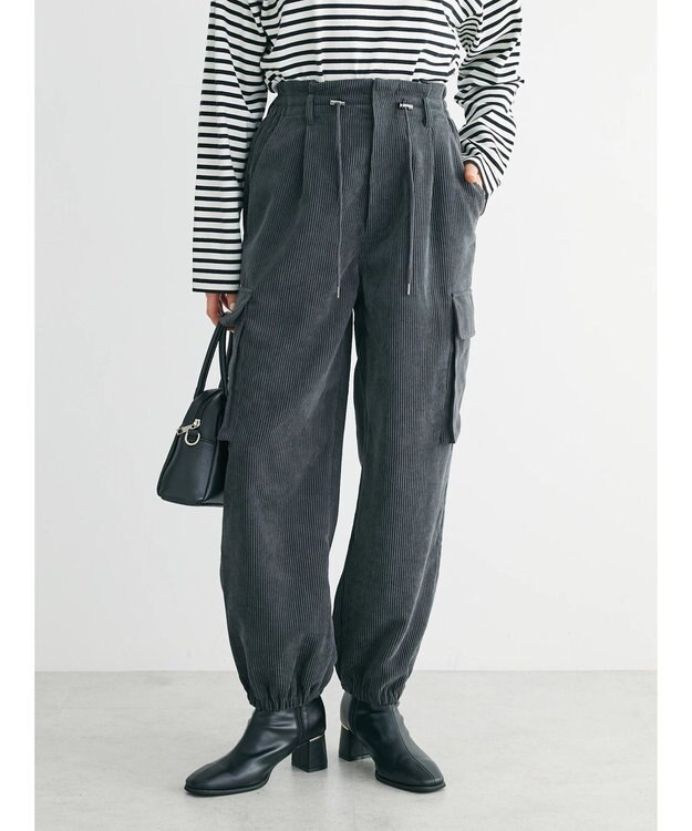 Green Parks ・ＥＬＥＮＣＡＲＥ　ＤＵＥ　コーデュロイカーゴパンツ Charcoal Gray