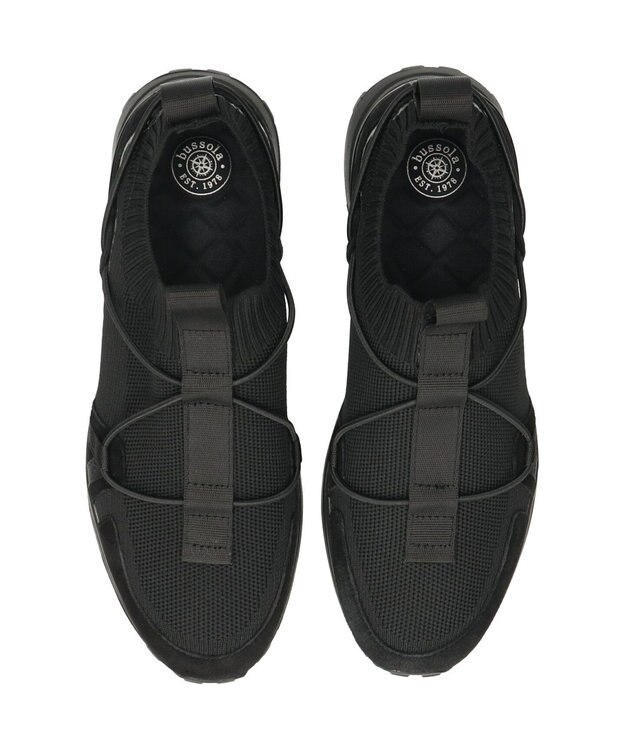 INTER-CHAUSSURES 【BUSSOLA】ニットスリッポンスニーカー ブラック雑材