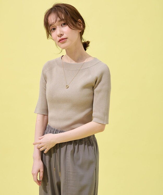 ANY ラメリブニット ベージュ