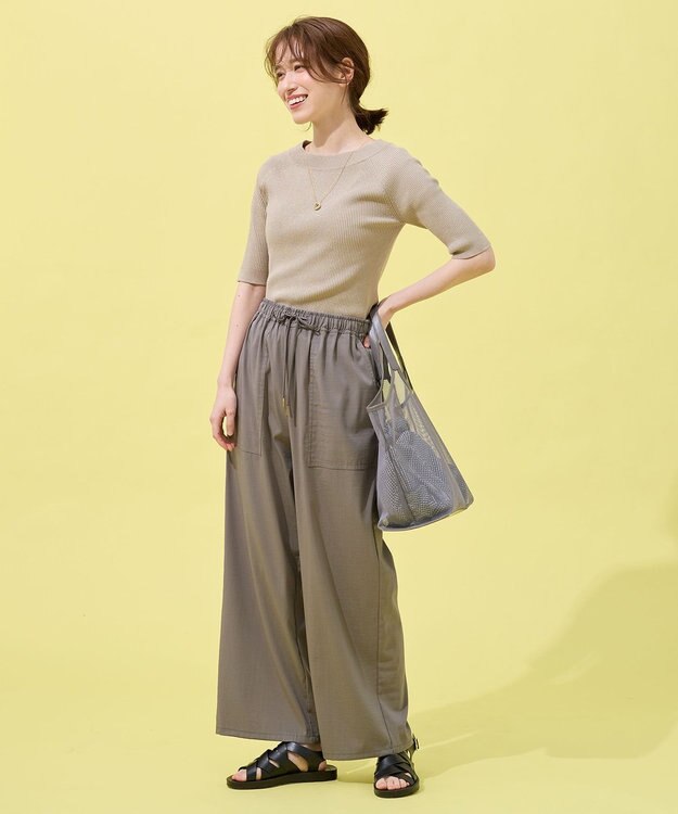 ANY ラメリブニット ベージュ