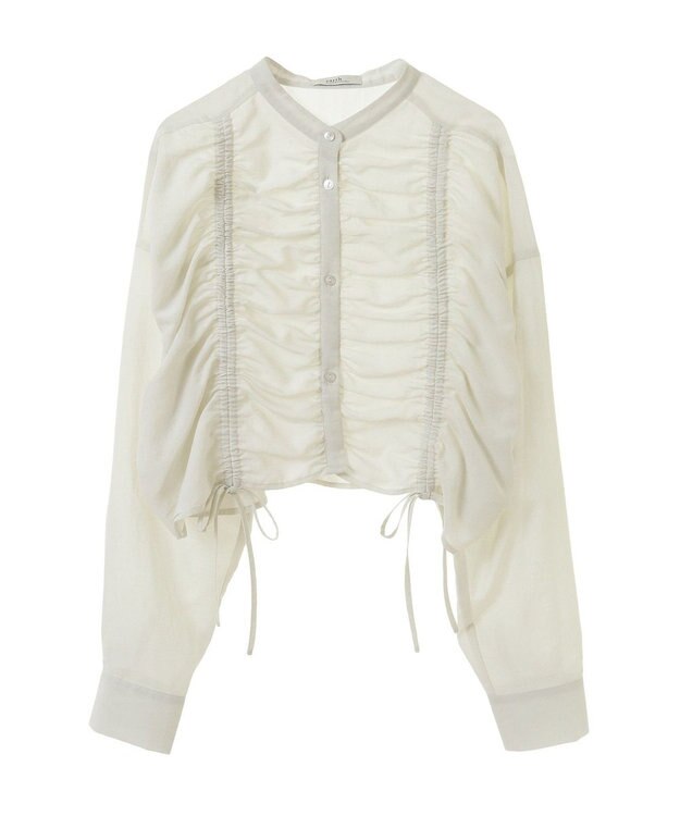 earth music&ecology フロントドロストショートシャツ Ivory