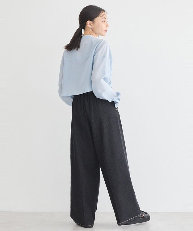 earth music&ecology フロントドロストショートシャツ Sax