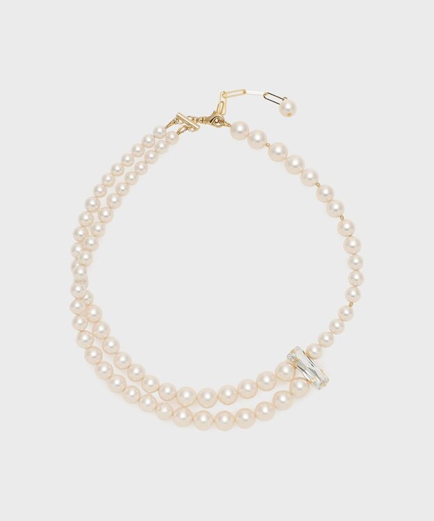 GRACE CONTINENTAL パールレイヤードネックレス ホワイト