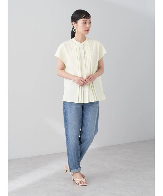 earth music&ecology タックデザインブラウス Yellow