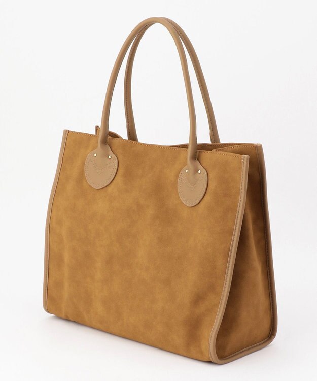 UNBILLION cachecache 丸手根革スクエアトートバッグ キャメル