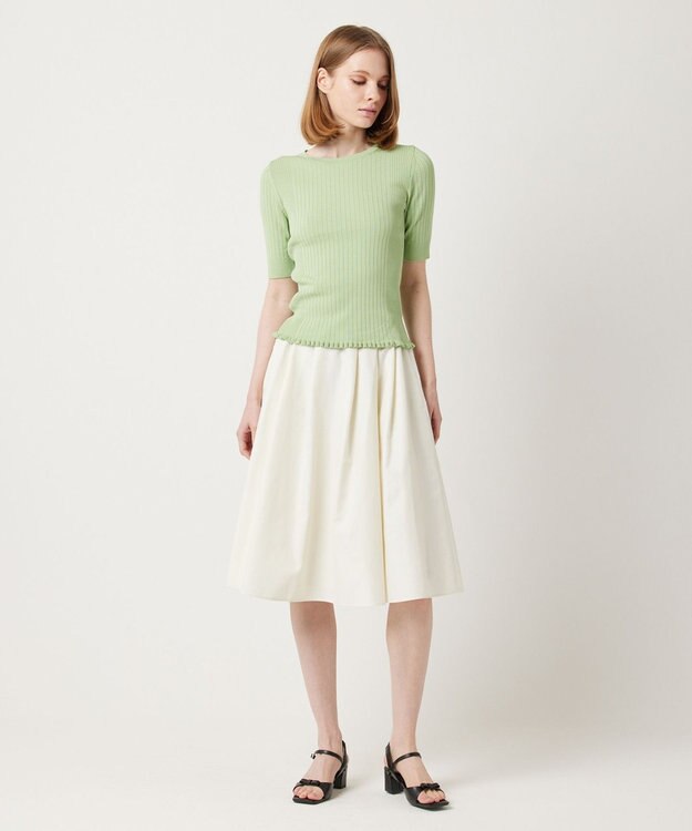 TOCCA 【大人百花掲載】【洗える】CRISP LETTUCE スカート アイボリー系