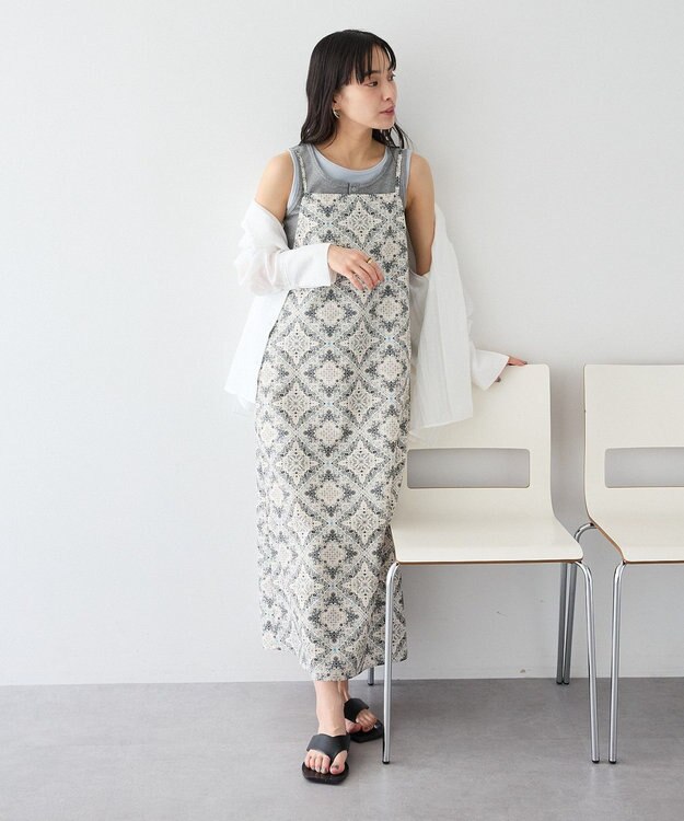 CRAFT STANDARD BOUTIQUE プリントキャミワンピース Light Beige
