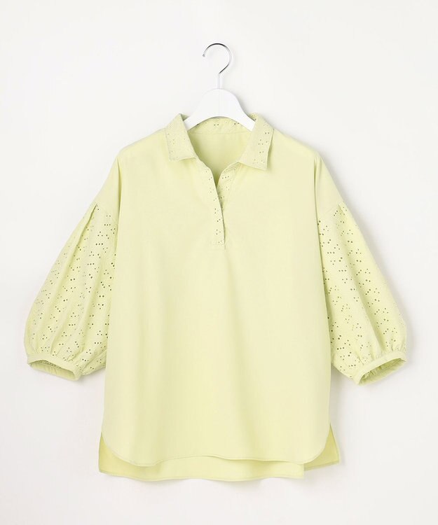 ANY SIS レースパフスリーブ シャツ ライム