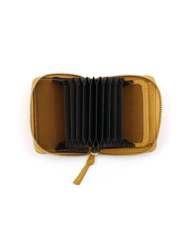 UNBILLION ペルケ perche / イタリアンレザー・ジャバラカードウォレット マスタード