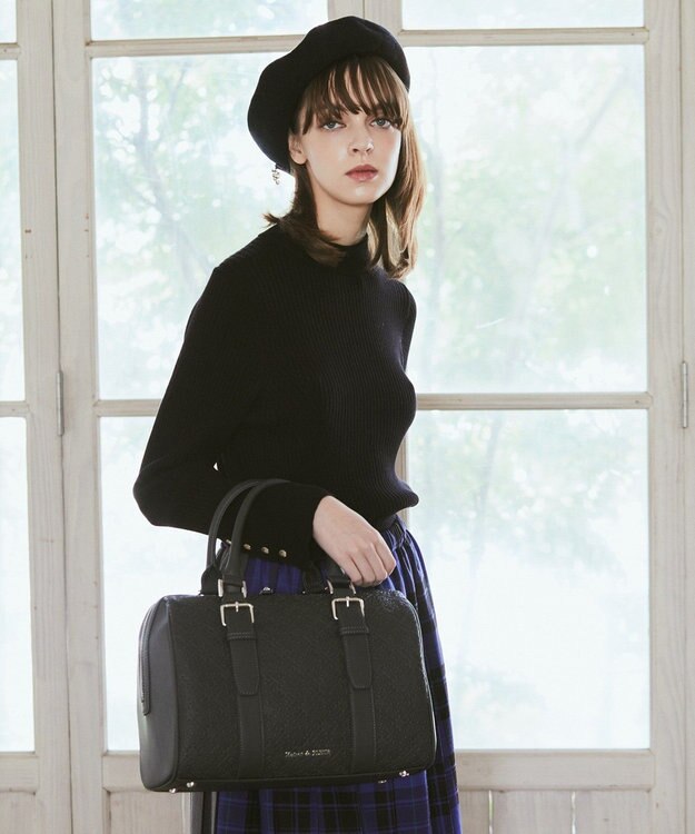 Maison de FLEUR ＦＬＥＵＲモノグラムボストンバッグ Charcoal Gray